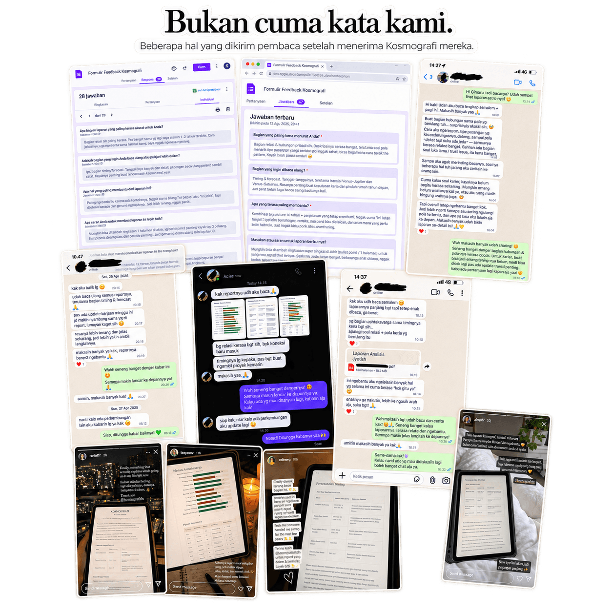 Testimoni dan feedback pembaca Kosmografi